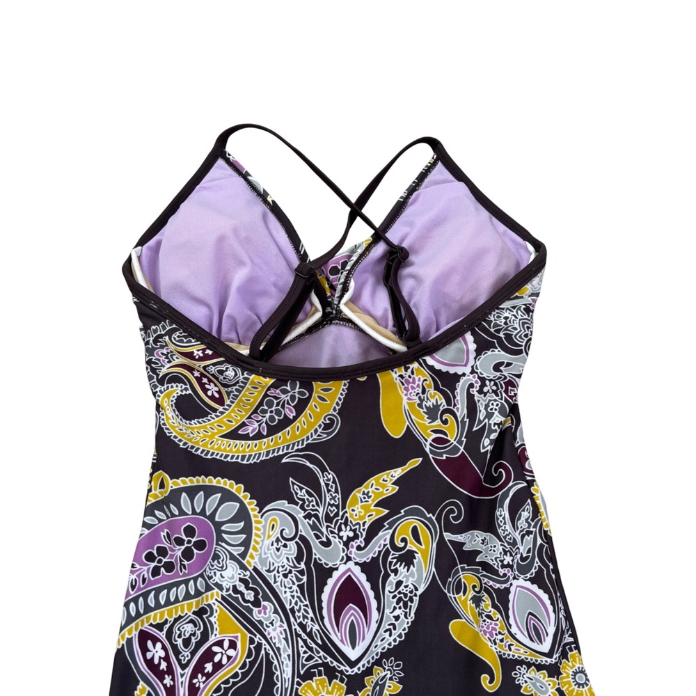 Athleta Womens Swimsuit Sz 4T 40C 38D 36DD Underwire Gray Paisley One Piece - Picture 4 of 10